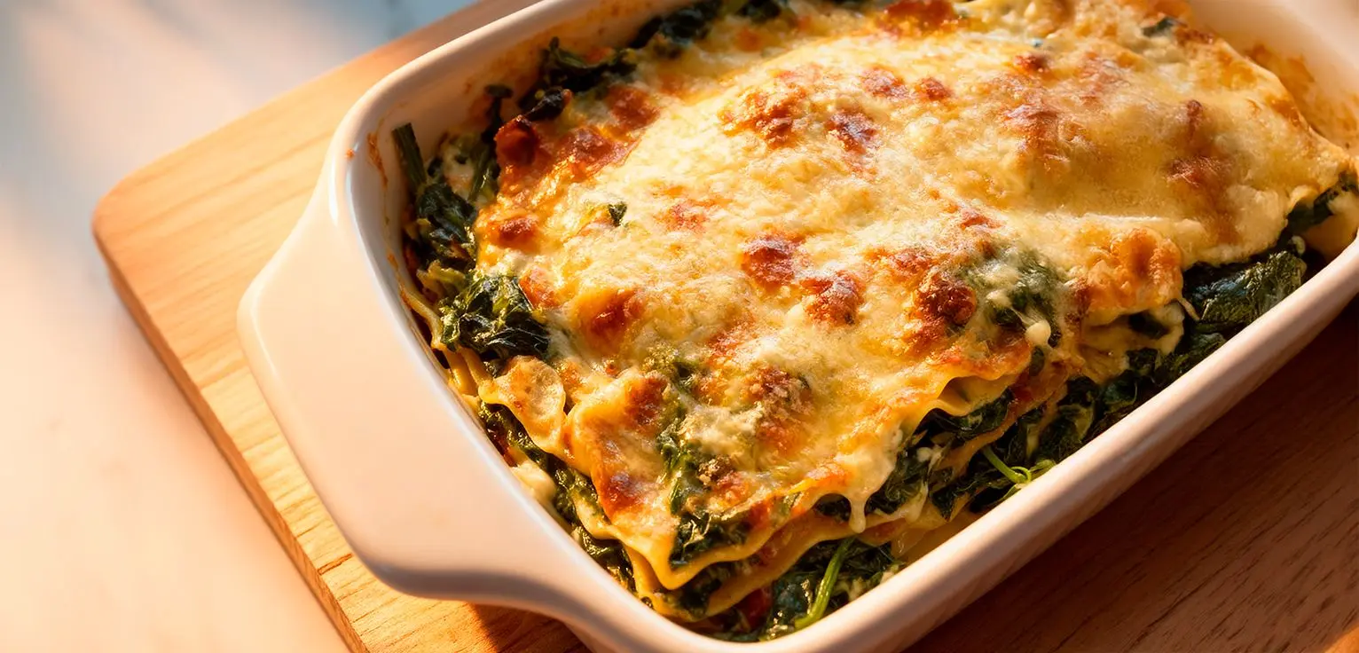 Lasaña de espinacas y ricotta